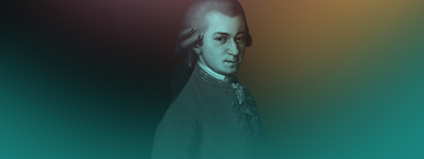 A portrait of Mozart with the 25/26 Season branding overlay.