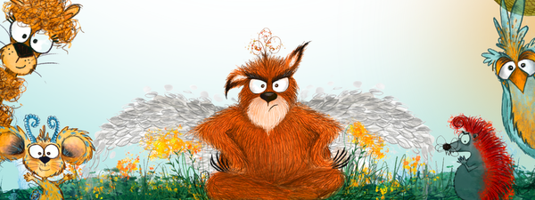 The Grumpy Gaboon characters frame the image.