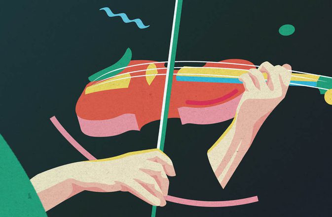 An illustration of a violin