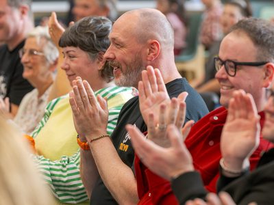 The audience applause at the festival.