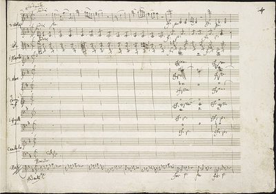 A sheet of music in Mozart's handwriting