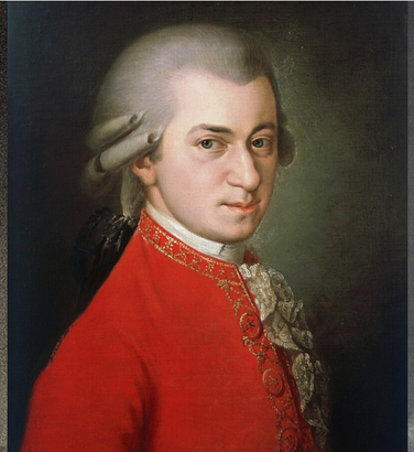 Three men, the first two in 18th century formal dress (one in black and white, one in a red coat), the last in an old photo, smoking