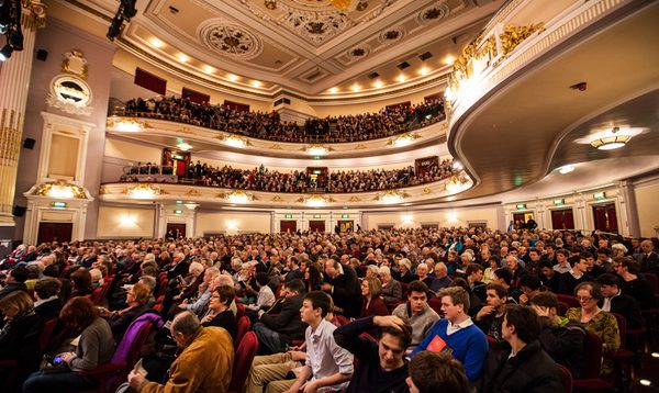 The auditorium in the Usher Hall as seen from stage right, at a sold out concert.