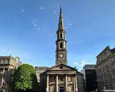 The church and its spire in New Town