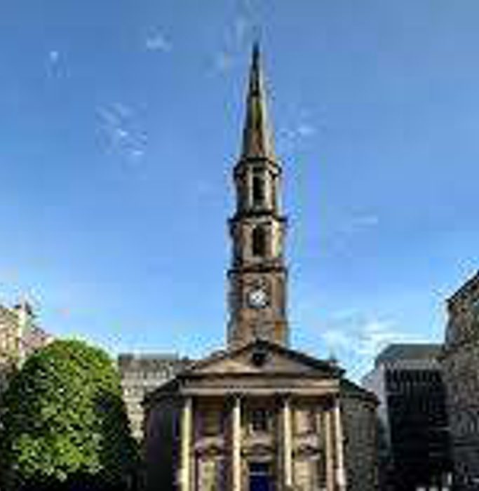 The church and its spire in New Town