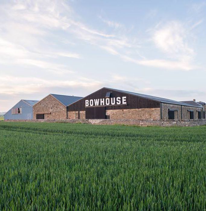 The Bowhouse in St Monans, photographed from across a field.